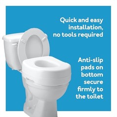 Adds 5 Inches of Height, Elevated and 5 Inch (Pack of 1) Toilet Seat Riser
