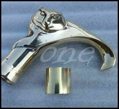 Antique Solid Brass Cat Face Head Handle For Wooden Walking Stick Canes