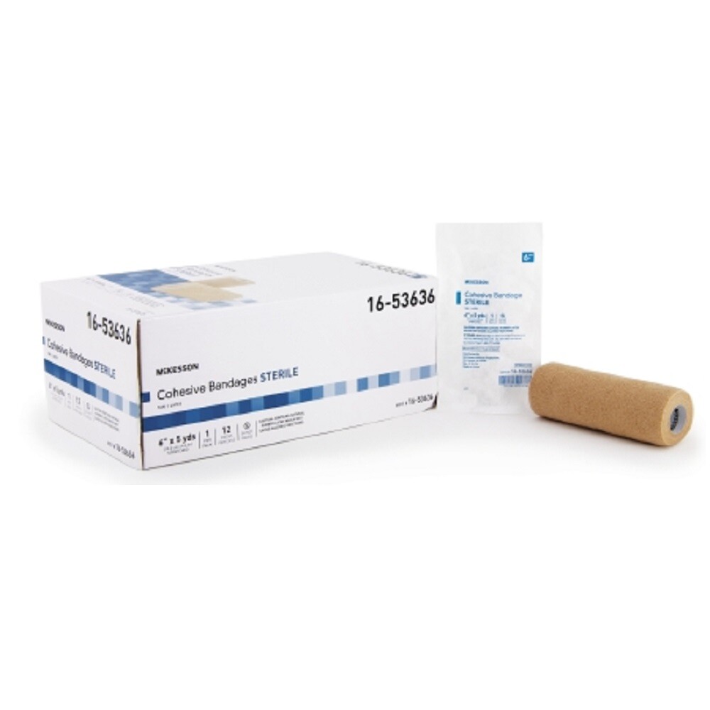 McKesson Compression Bandage, Elastic with Cohesive, 6 Inch X 5 Yard, 1 Bandage