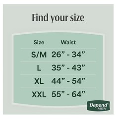 56 Count Depend Men’s L Incontinence Underwear Maximum Protection (4) 14 Count