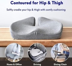 Cushion Lab Patented Pressure Relief Seat Cushion for Long Sitting Hours, Gray
