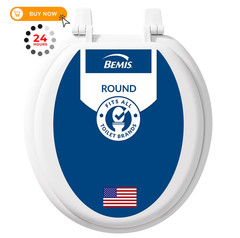 Bemis 400TTA Economy Durable Wood Toilet Seat, Made in USA, ROUND, White