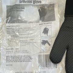 Flex Aid Arthritis Glove Microwavable Heat Therapy Adjustable Reusable Black