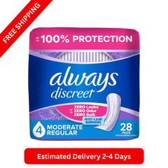 Always Discreet Pads 28 Count Regular Bladder Leak Protection Women Pads