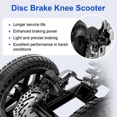 BlessReach All Terrain Foldable Knee Scooter 1 Count (Pack of 1), Black
