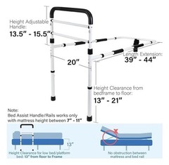 FSA/HSA Eligible, Vaunn Medical New Adjustable Bed Assist Rail Handle (Passed AS