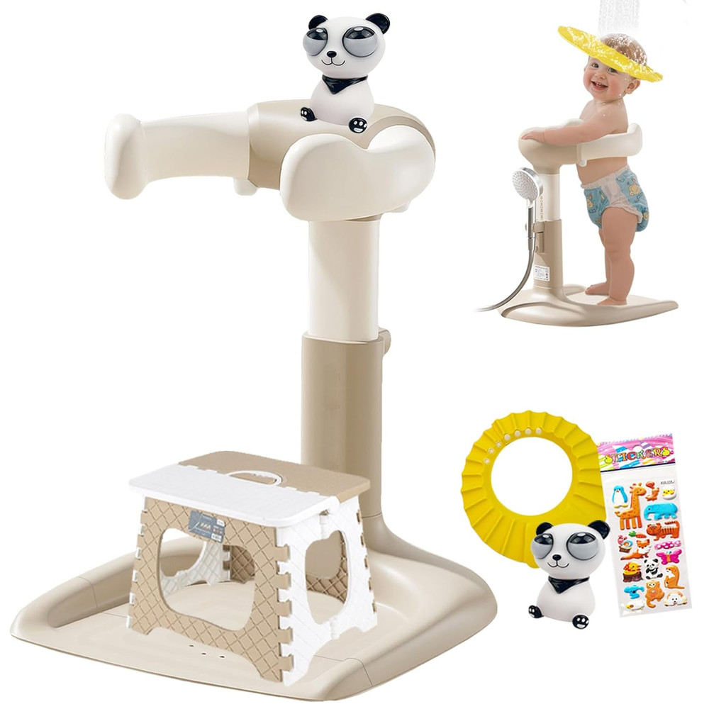 Baby Shower Stand with Support,2-In-1 Sitting & Standing Baby Bath Stand