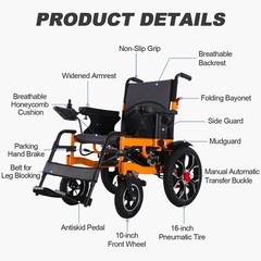 Ultra Lightweight Transport Wheelchair for Adults, oldable,Black FrameUpholstery