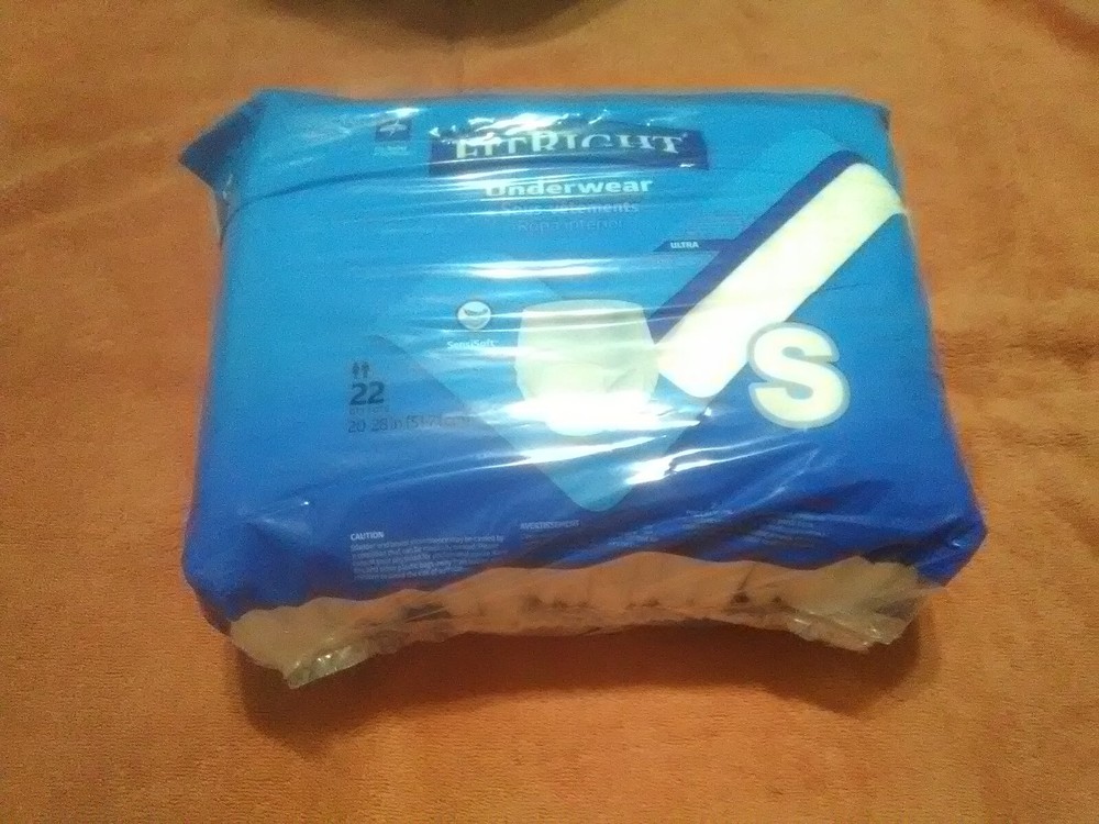 FITRIGHT Adult Diapers Size SMALL 22 Count Daily Underwear 20-28 inches