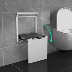 Folding Shower Seat with High-Quality Aluminum Alloy Frame, Modern Design,