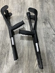 KMINA Foldable Forearm Crutches of Carbon Fiber (x2 Units), Open Cuff