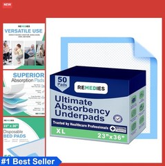 Disposable Underpads 23×36 Inch Large 50 Count Incontinence Bed Pads for Adults