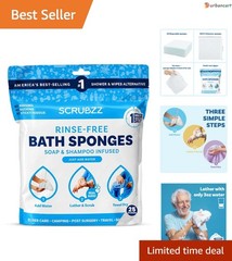 All-in-1 Rinse-Free Bathing Wipes – 25 Pack for On-the-Go Cleanliness