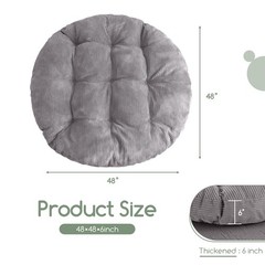 HIGOGOGO Papasan Chair Cushion with Corduroy Cover (Without 48inch, Grey