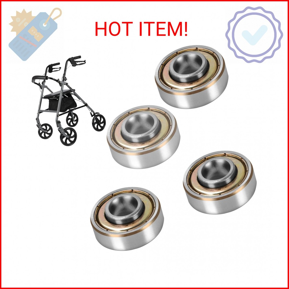 4 pcs Walker Wheel Bearing, Wheelchair Bearings, Universal Wheel Bearings for Wh