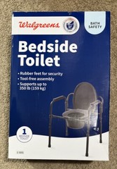 Walgreens Bath Safety Bedside Toilet – Up to 350 Pounds – Item #404635 – New