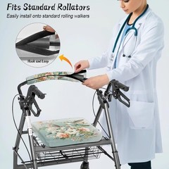 Hummingbird Floral Walker Seat Covers for Seniors Reusable Rollator Walker Seat