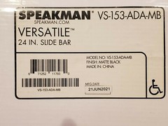 Speakman VS-153-ADA-MB 24 inch Shower ADA Slide Bar Combination in Matte Black