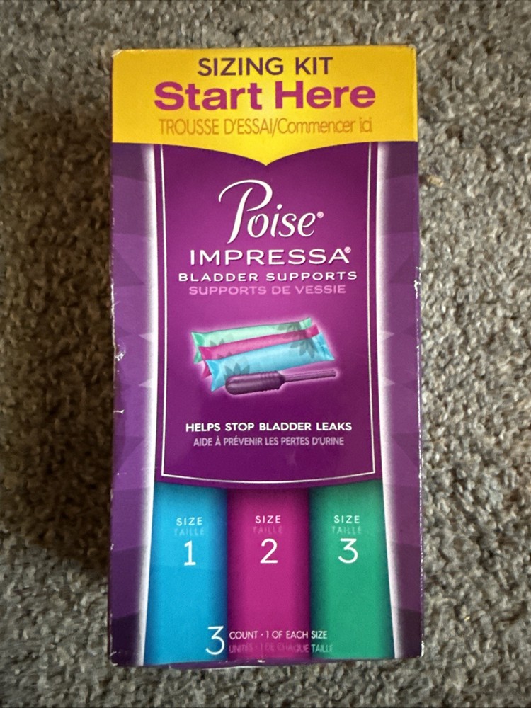Poise Impressa Women’s Bladder Supports 1 Of Each Size 1 2 3 Some Shelf Wear NEW