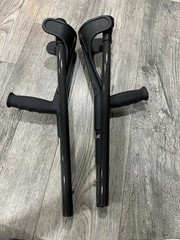 KMINA Foldable Forearm Crutches of Carbon Fiber (x2 Units), Open Cuff