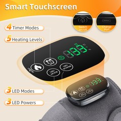 3-in-1 Cordless Knee Massager with Heat Vibration & Red Light Therapy Pain LED