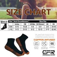 1-3 Pairs Copper Compression Socks Plantar Fasciitis Arch Ankle Running Support@