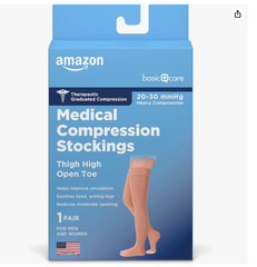 Amazon Basic Care Medical Compression Stockings 20-30mmHg Support Medium Beige