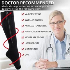 1/2/3 Pairs Compression Socks Open Toe 20-30mmHg With Zipper Leg Safe Protection