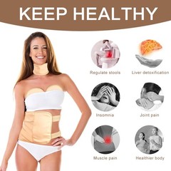 4 Pcs Castor Oil Pack Wrap Organic Cotton for Liver Detox, Stomach, Belly, Neck,