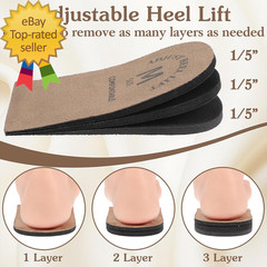 2 Pack Heel Adjustable Heel Lifts for Leg Length Discrepancy Easy to use and Ca