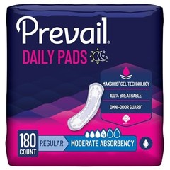 Incontinence Bladder Control Pads for Women, Moderate Absorbency, 180 Count