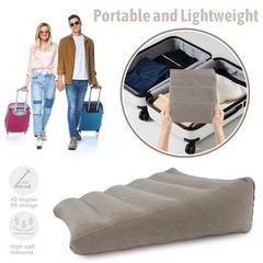 Bloomoja Inflatable Wedge Pillow, Portable Travel Pillows for Sleeping, Grey