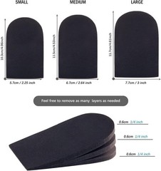 SIIHEA Adjustable Heel Lifts for Shoes, 1/4“ Height Small (2 Pairs), Black