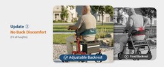Rollator Walker for Seniors Safe Folding Adjustable Shock-Absorbing All Terrain