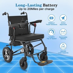20 Miles Long Range Electric Wheelchair – 500W Power Motor – Orange – Used Good