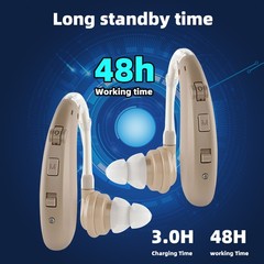 1 Pair Of Digital Hearing Aid Severe Loss Rechargeable Invisible BTE Ear Aids