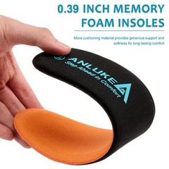 Memory Foam Insoles for Men & Women – 6-6.5 Women/4-4.5 Men, Black