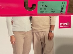 Mediven Plus Compression Stockings Open Toe Calf Socks 20-30 mmHg Beige Size IV