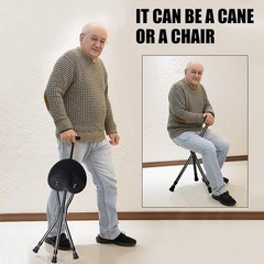 Yayayo Folding Canes with Seat Walking Stick Height Adjustment Holds 440 lbs