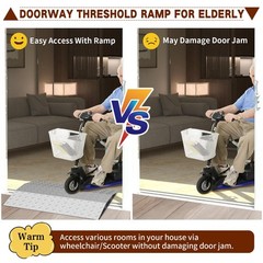 Yeezoo Door Threshold Ramp 31.5 W18.9 L Metal Bridge Doorway Threshold Ramp To