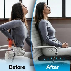 Ergonomic Gel & Memory Foam Seat Cushion for Sciatica Pain Relief – Bonus Cover!