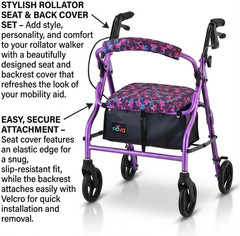 NOVA Medical Products Rollator Walker Seat & Back Cover Removable & Washable.