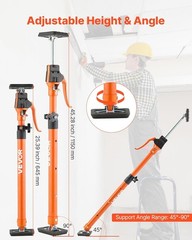Versatile 2-Pack Cabinet Jack Poles, 25.4-45.3 Inch, Easy Setup for DIY Projects