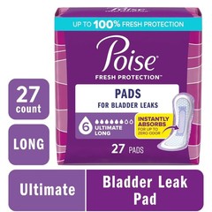 Women’s Ultimate Absorbency Incontinence Pads, Long Length for Heavy Bladder