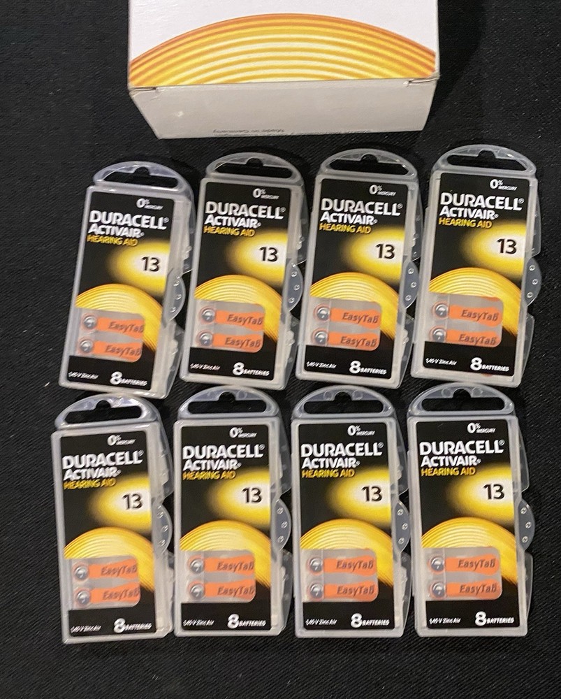 Duracell Size 13 Activair Hearing Aid Batteries 64 Count Exp 06/2028 New EASYTAB