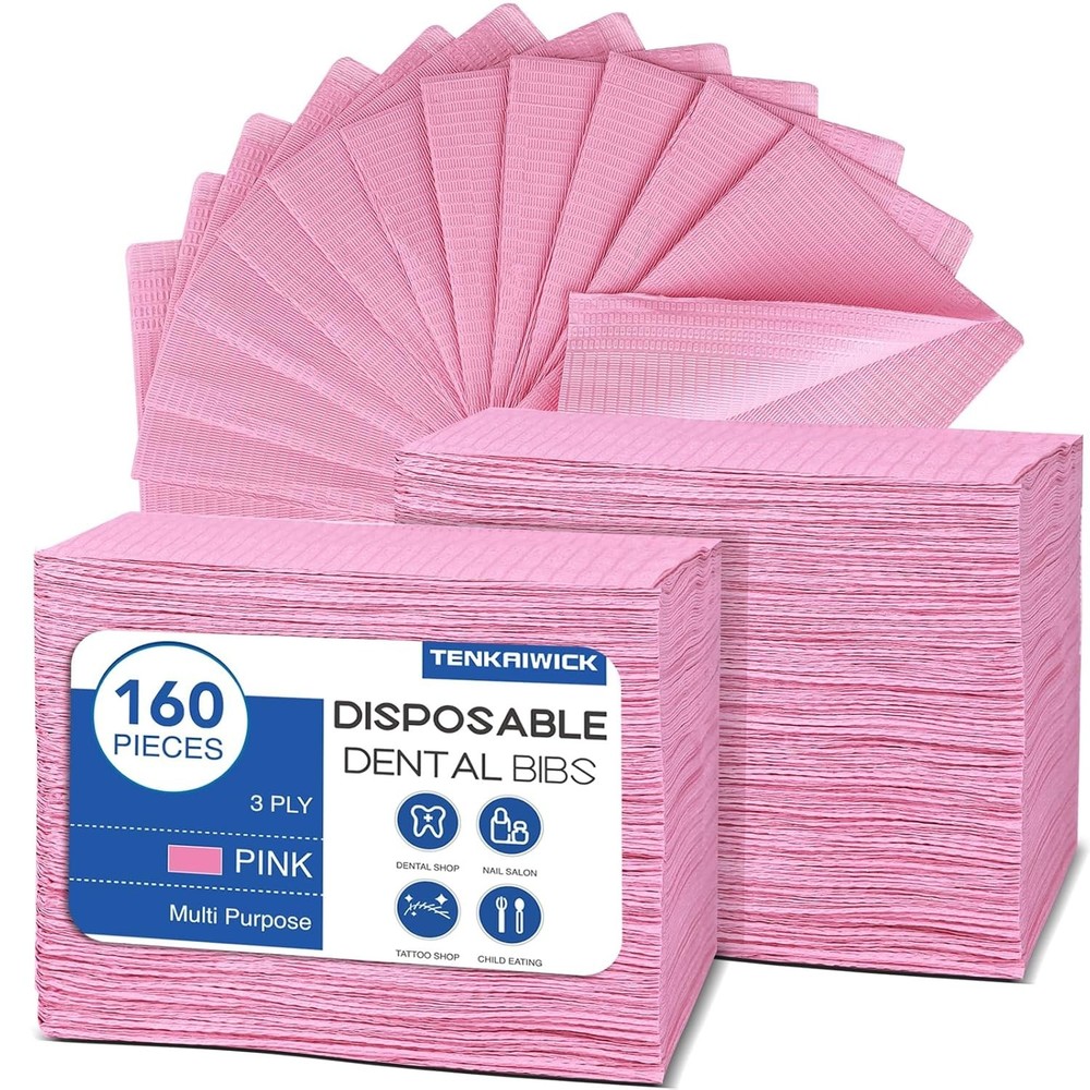 160 PK Babero Desechables Para Paciente Dentale Babero Para Tatuaje 13”X18” Toal