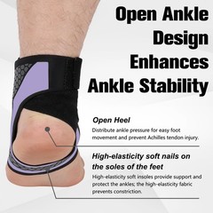 Ankle Brace for Men & Women, Adjustable Figure-8 Stabilizer with Straps Gray
