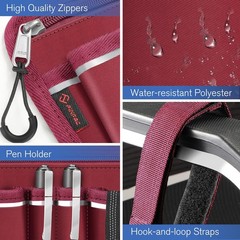 FINPAC Wheelchair Side Storage Bag w/Cup Holder, Armrest Burgundy