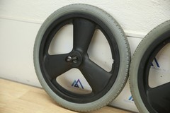 PAIR 16″ FLAT FREE Mag Wheels Tires for Quickie Iris Wheelchairs Zippie TS Xcape