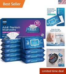 Moist Cleansing Wipes for Seniors | 500 Count 8×12 Inch Disposable Cloths